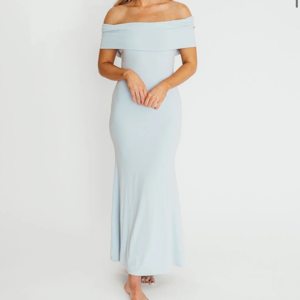 Monroe Maxi Dress in Blue - Bump Friendly